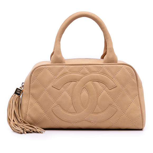 Pre-Loved Chanel CC Quilted Caviar Bowling Bag - Picture 1 of 12